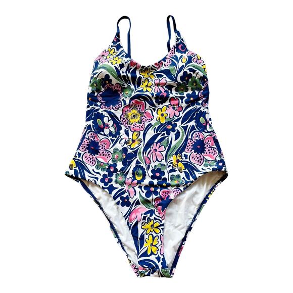 ROBERTA ROLLER RABBIT One Piece Chachas Scoop Multi Swimsuit Floral White Blue - Picture 8 of 8